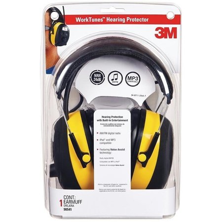 3M TEKK Protection Ear Muffs, 22 dB NRR, BlackYellow 90541